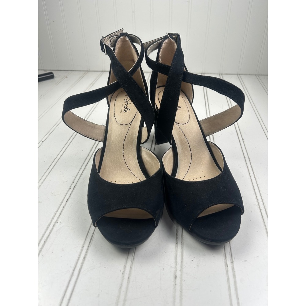 LifeStride Allison Black Fabric Strappy Comfort Sandals Heels Women's Size 10 - Picture 9 of 12